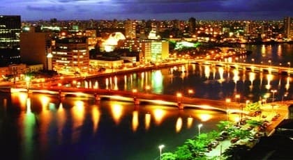 Imagem da rota de Natal, RN para Recife, PE
